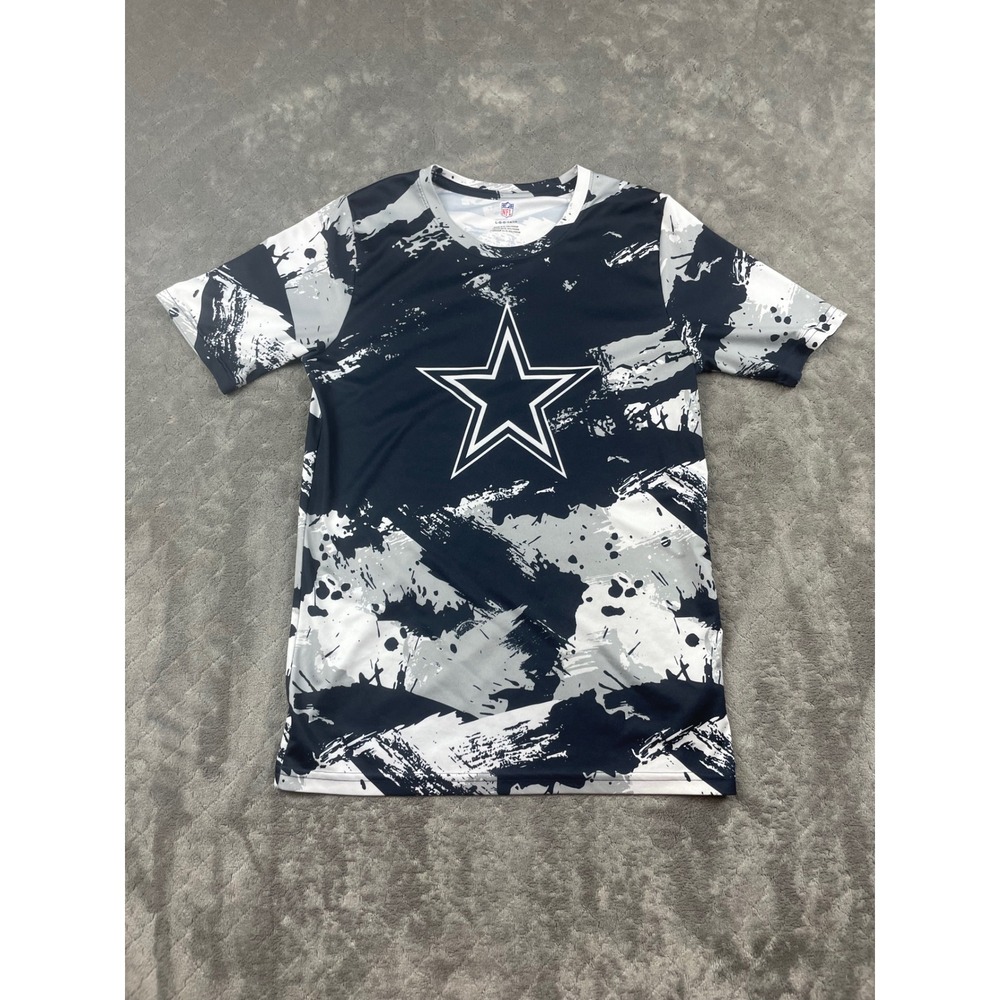 NFL Dallas Cowboys Camo Paint Splatter Graphic T Shirt Kids Large 14 16